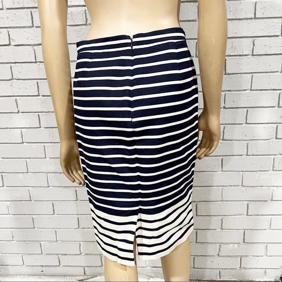 J.Crew Women’s Navy and White Striped Pencil Skirt - Picture 5 of 9